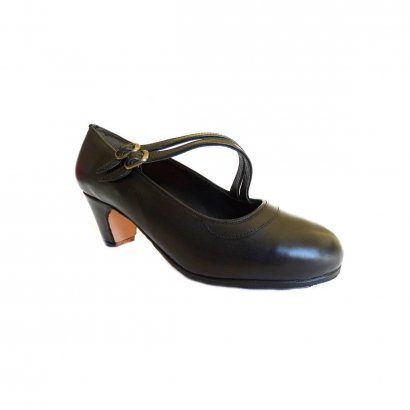 Professional Flamenco Shoes Model 347 LEATHER BLACK No 37.5 WIDE-1