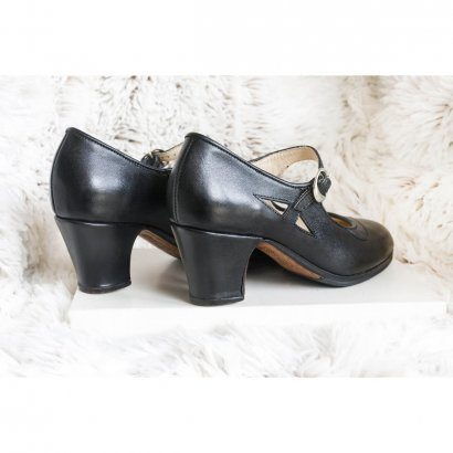 Professional Flamenco Shoes Model Amaya LEATHER BLACK No 39.5-1