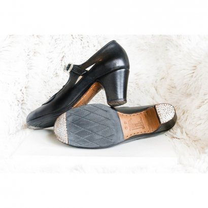 Professional Flamenco Shoes Model Amaya LEATHER BLACK No 39.5-