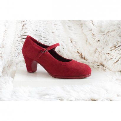 Professional Flamenco Shoes Model 370 SUEDE RED No 35