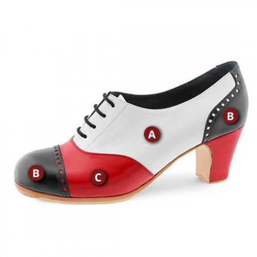 Don Flamenco Shoes Model Fandango Pala Recta Tricolor-