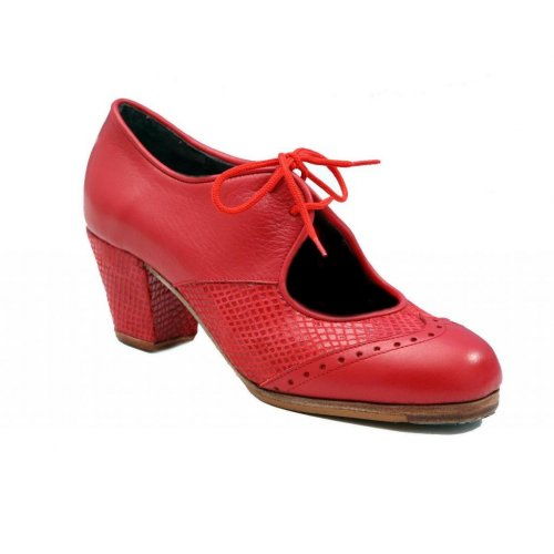 Zapatos Profesionales Modelo Chapin Serpiente ¨a compás¨ Rojo-3