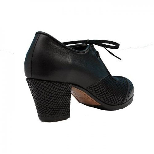 Zapatos Profesionales Modelo Chapin Serpiente  ¨a compás¨ Negro-3