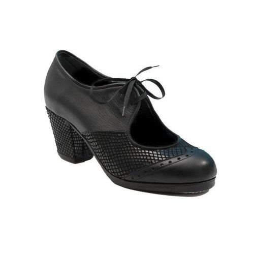 Professional Flamenco Shoes Model Chapin Serpiente  ¨a compás¨ Black