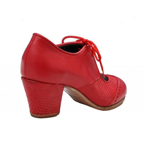 Professional Flamenco Shoes Model Chapin Serpiente "'a compás" Red-3