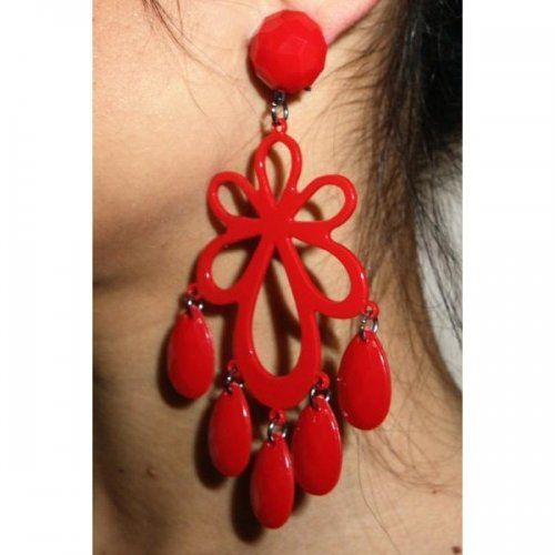 Flamenco Fan, Flower, Earrings + Free Brooch!-